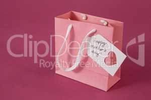 Happy mothers day card on paper bag