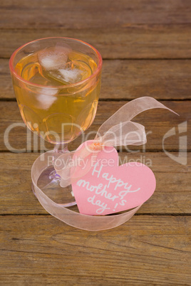 Happy mothers day greeting card with glass of beer