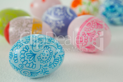 Colorful Easter eggs on white background