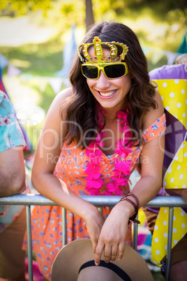 Beautiful woman in fancy sunglasses