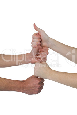 People stacking their fists