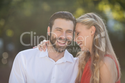 Couple enjoying in park on a sunny day