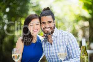 Couple enjoying together in a restaurant