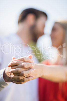 Couple dancing in the park