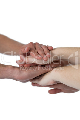 People forming hands stack