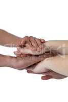 People forming hands stack