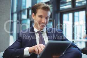 Businessman using digital tablet