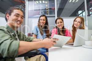 Portrait of smiling executives in conference room