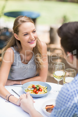 Happy couple interacting with each other