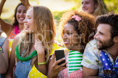 Friends having fun in park