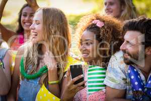 Friends having fun in park