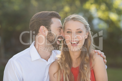 Couple enjoying in park on a sunny day