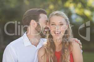 Couple enjoying in park on a sunny day