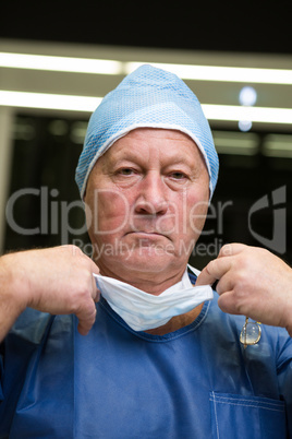 Portrait of male surgeon wearing surgical mask