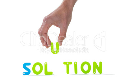Hand arranging solution word
