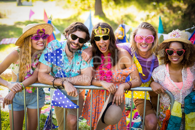 Group of friends standing together in park