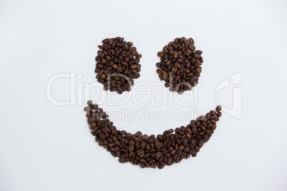 Coffee beans forming smiley