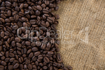 Coffee beans forming shape