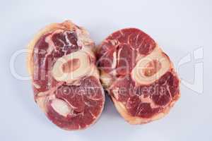 Sirloin chop against white background