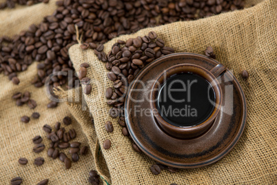 Coffee with roasted coffee beans