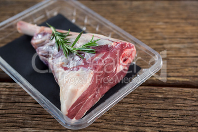 Rib chop in plastic box