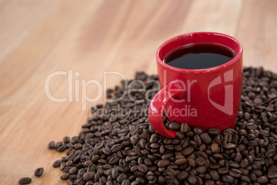 Coffee with coffee beans