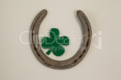 St Patricks Day shamrock with horseshoe
