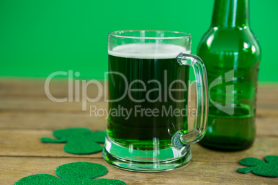 St Patricks Day green beer with shamrock