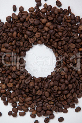 Coffee beans forming doughnut