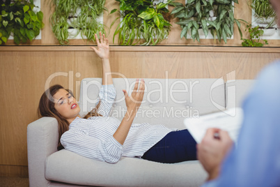 Female patient interacting with doctor