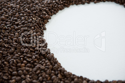 Coffee beans forming shape
