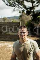 Soldier standing in boot camp