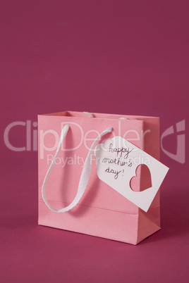 Happy mothers day card on paper bag