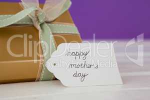 Happy mothers day card with gift box