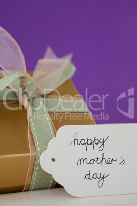 Happy mothers day card with gift box