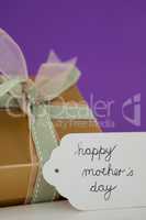 Happy mothers day card with gift box