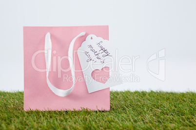 Happy mothers day card on paper bag