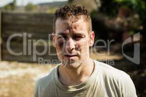 Soldier standing in boot camp