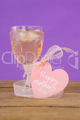 Happy mothers day greeting card with glass of beer