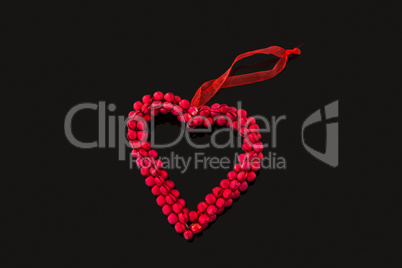Decoration heart shape against black background