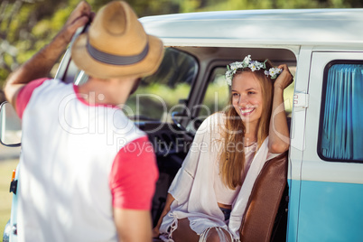 Couple interacting with each other