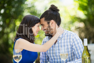 Couple enjoying together in a restaurant