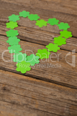 St Patricks Day shamrocks forming heart shape