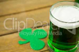 St Patricks Day green beer with shamrock
