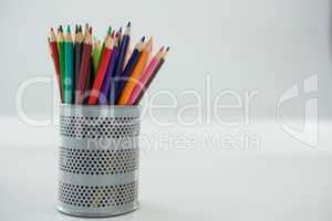 Colored pencils kept in pencil holder