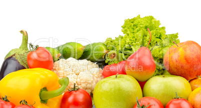 fruits and vegetables isolated on white background