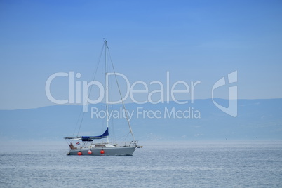 Sailboat on the mediterranean sea, Split, Croatia