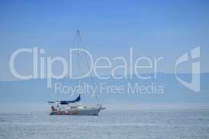 Sailboat on the mediterranean sea, Split, Croatia