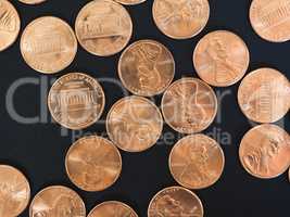 One Cent Dollar coins, United States over black