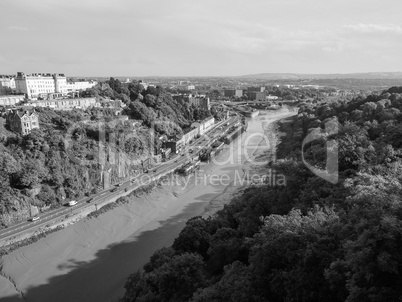 River Avon Gorge in Bristol in black and white